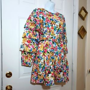NEON ROSE Floral Ruffle Dress. Size S. New